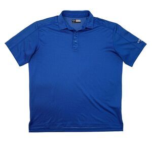 Callaway Polo Shirt Mens L Large Blue OptiDri Striped Short Sleeve Performance